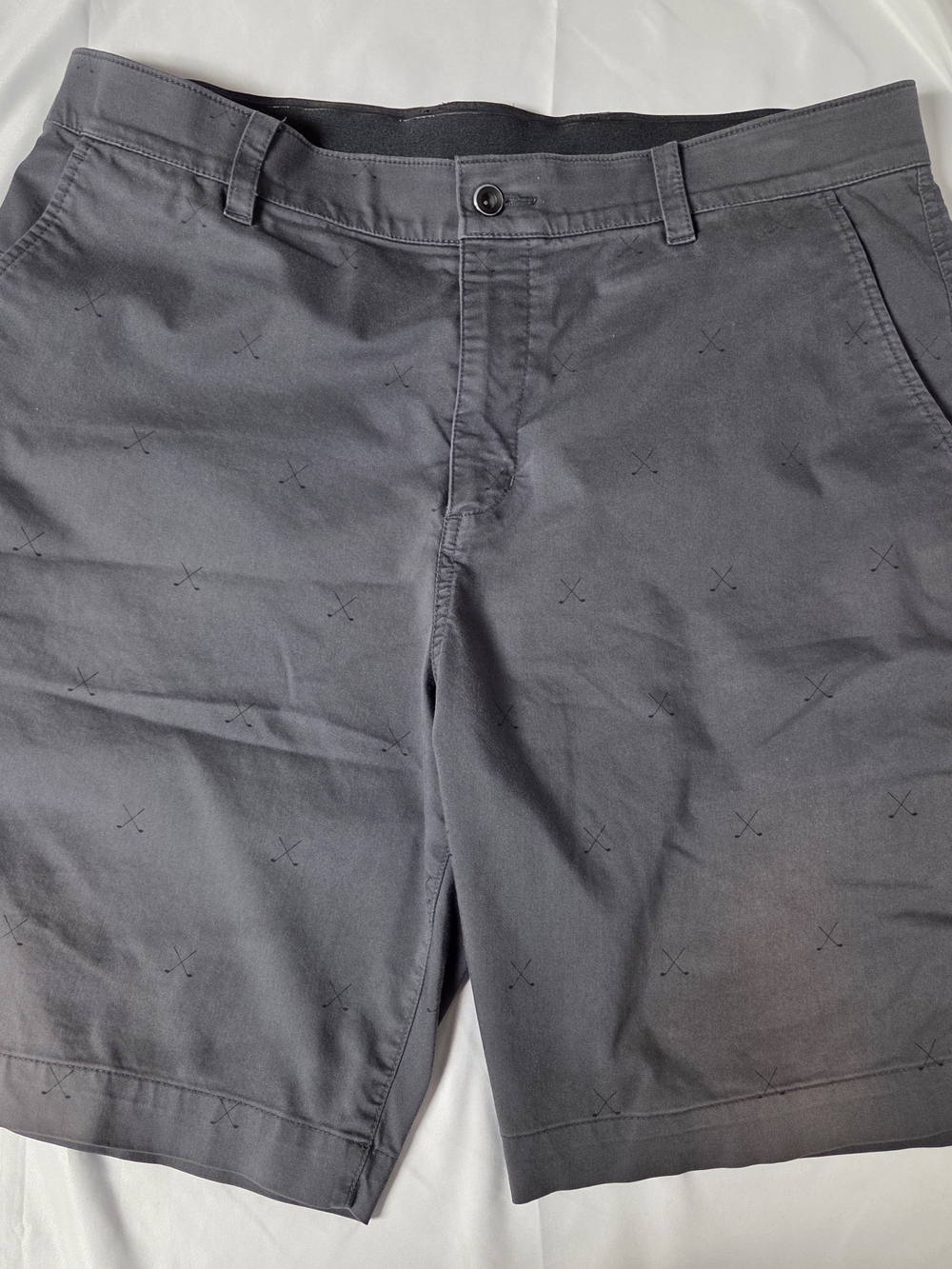 Nike Men's Charcoal Gray Flat-Front Shorts Dri Fit Size 36